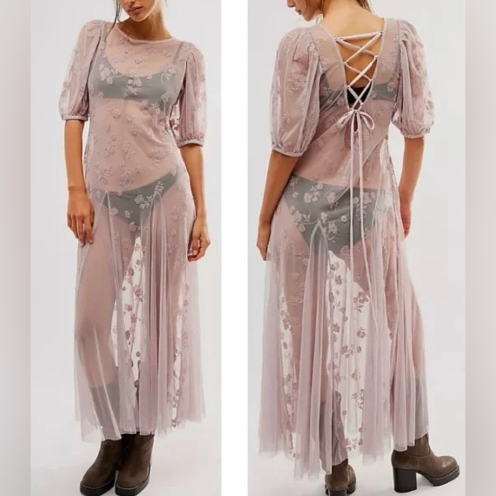 NWT Free People Viola Midi Dress In Lavender size M (FINAL PRICE)